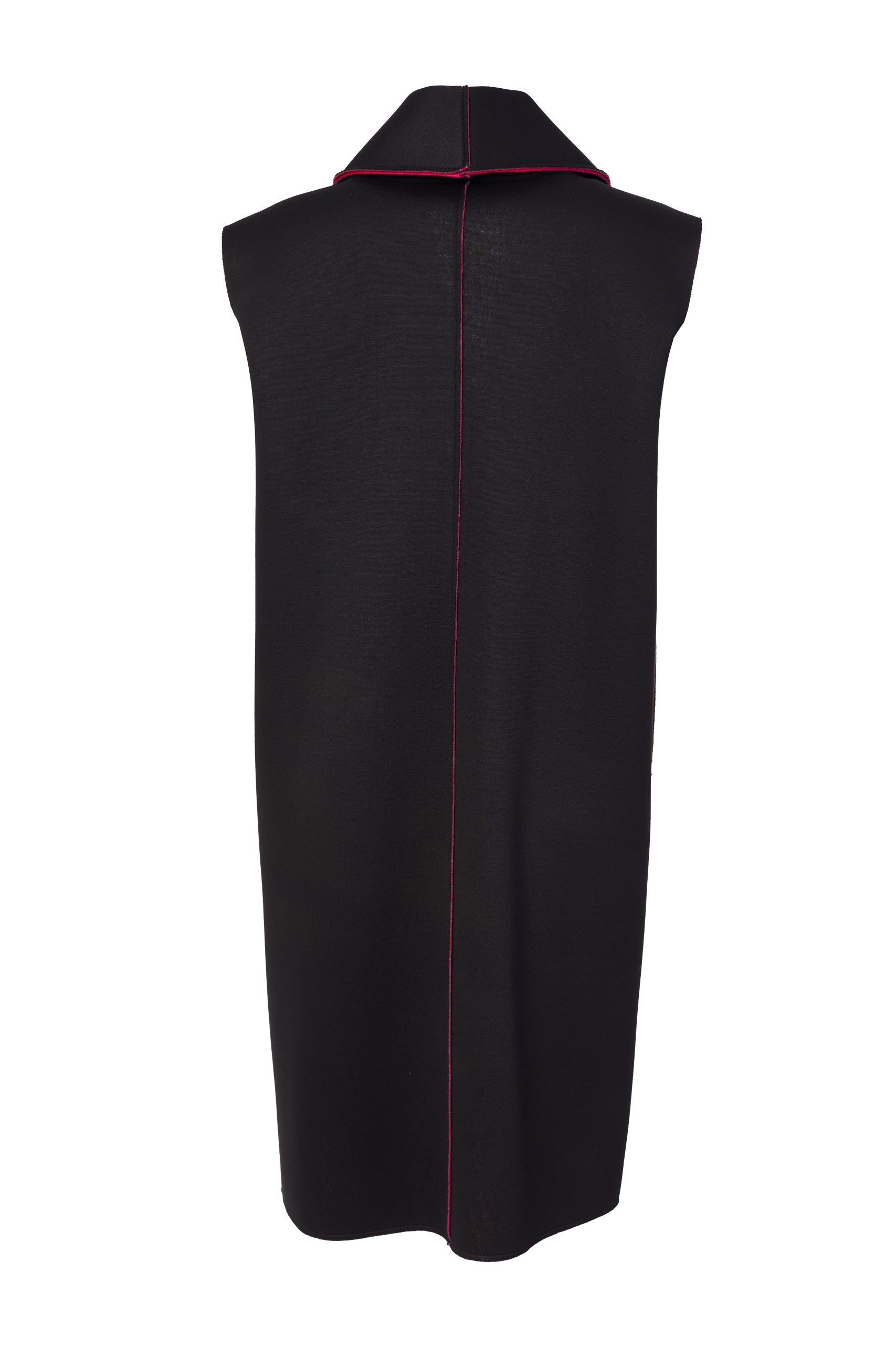 180- Ora Raw Seams Waistcoat- Black & Pink