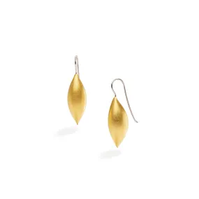 18K Yellow Gold Cocoon Pendant Earrings~25mm