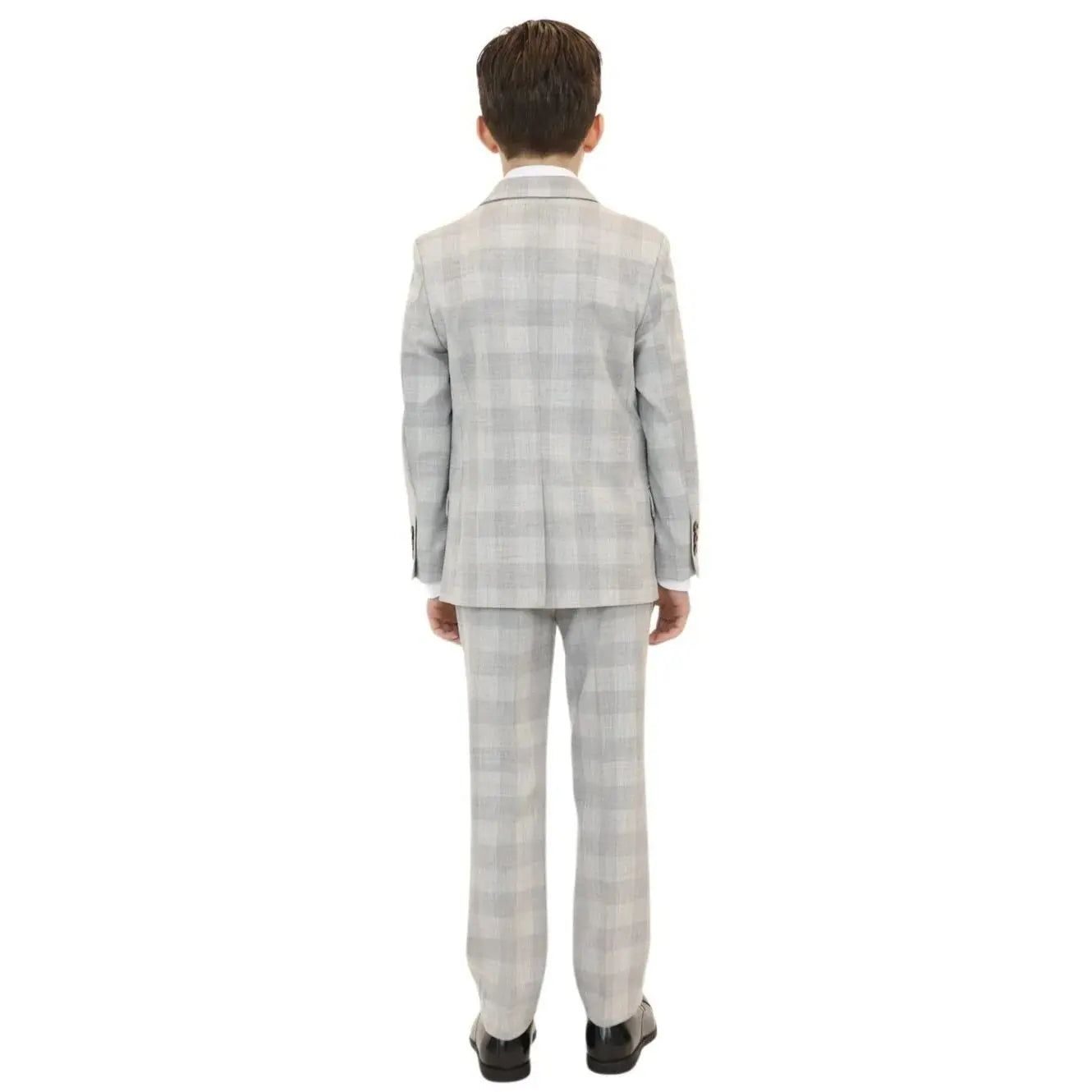 2 pieces London check gray suit