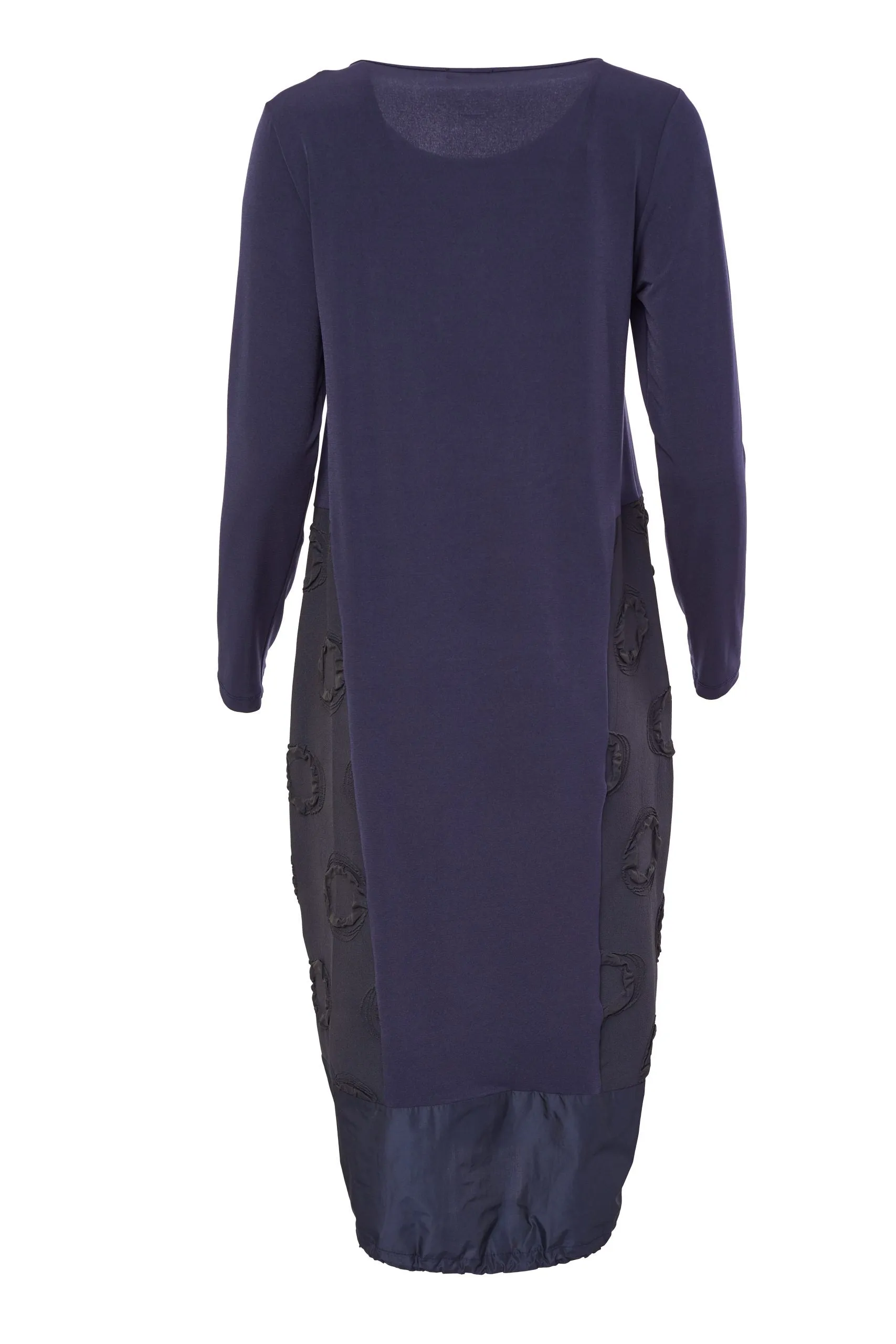 261- Naya Jersey Dress w/ Jacquard Panel - Navy