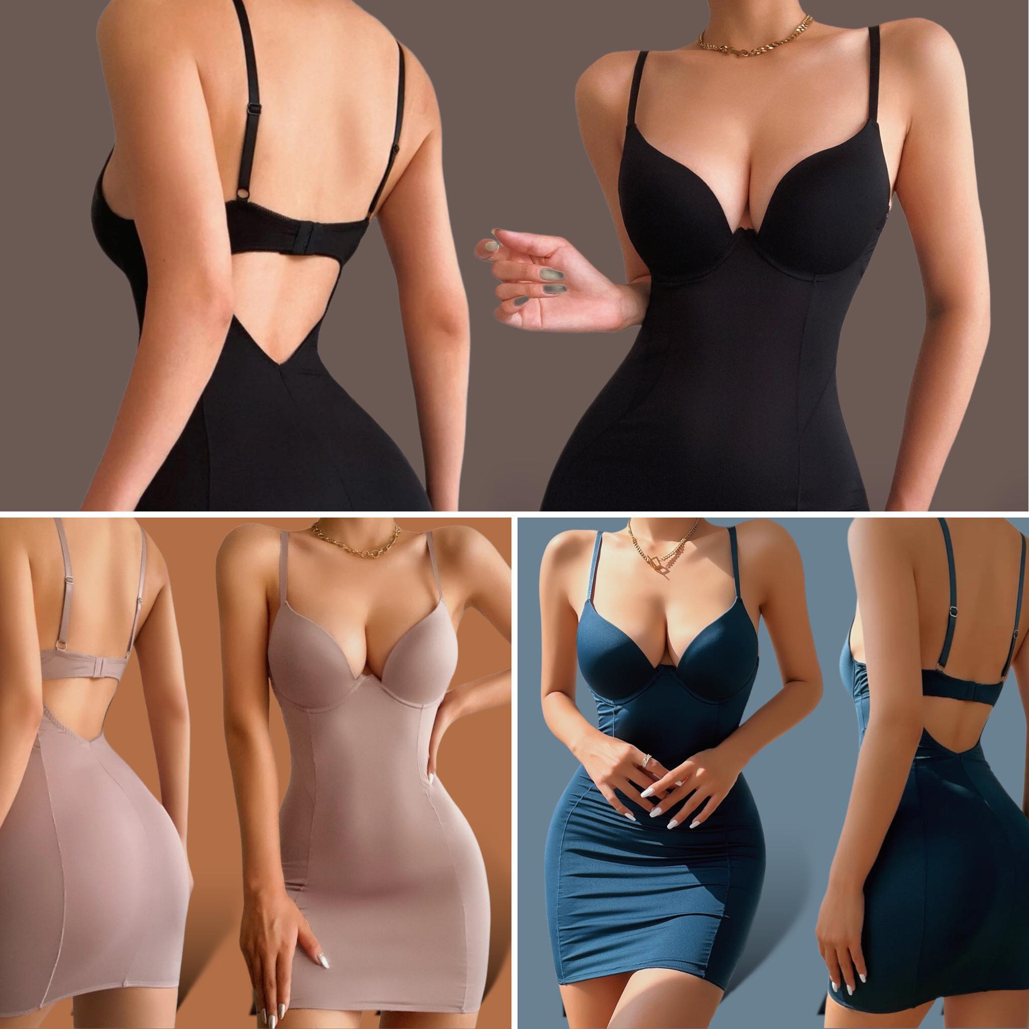 2SKN Low Neck Underwire Cami Shapewear Bodycon Dress