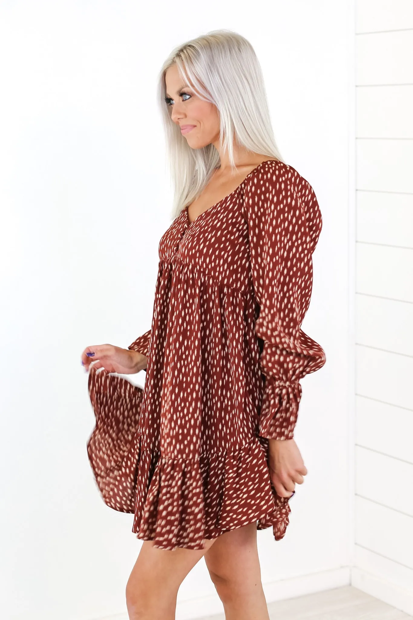 A Little Extra Dotted Ruffle Dress - 2 Colors