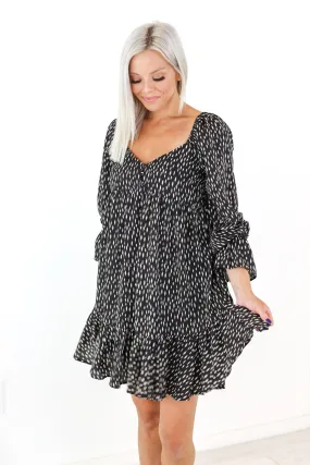 A Little Extra Dotted Ruffle Dress - 2 Colors