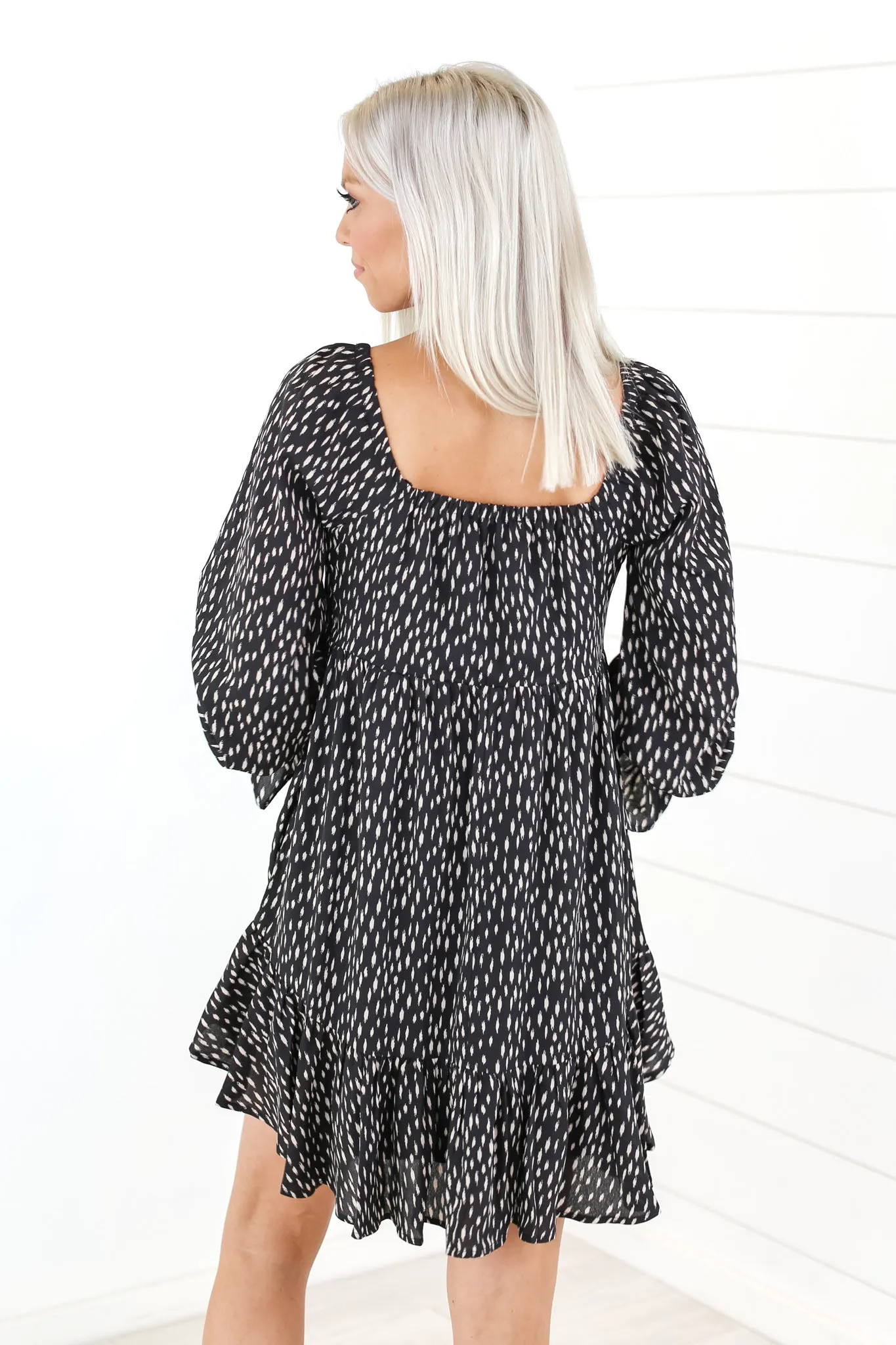 A Little Extra Dotted Ruffle Dress - 2 Colors