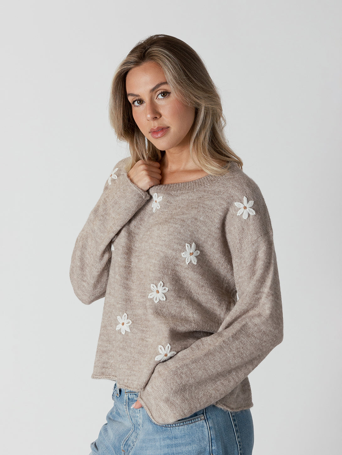 Aiden Daisy Sweater - Oat