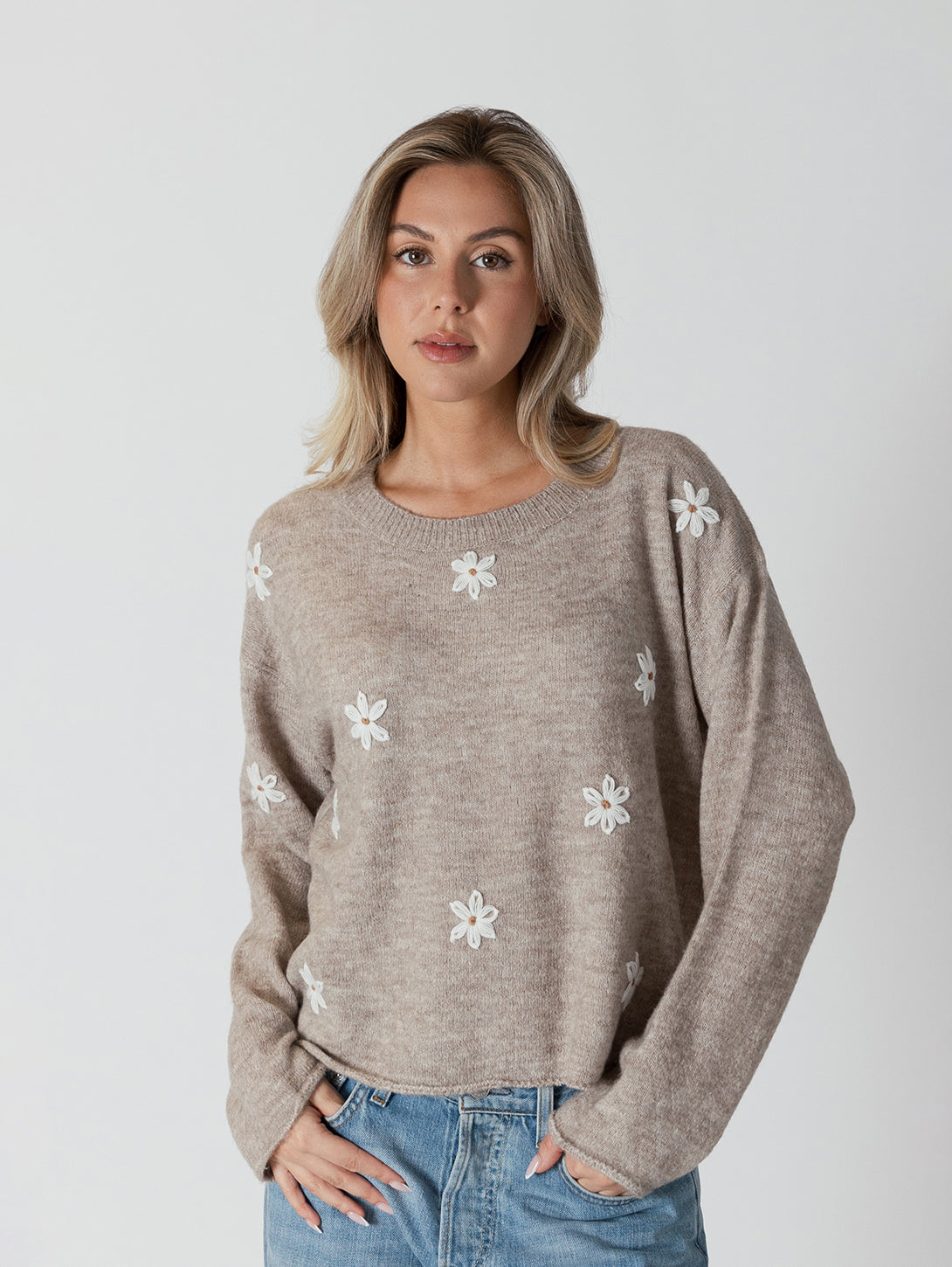 Aiden Daisy Sweater - Oat