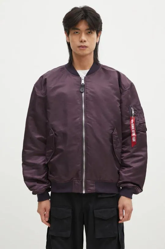 Alpha Industries bomber jacket MA-1 CS men’s violet color 136136