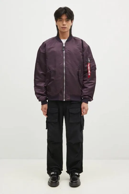 Alpha Industries bomber jacket MA-1 CS men’s violet color 136136