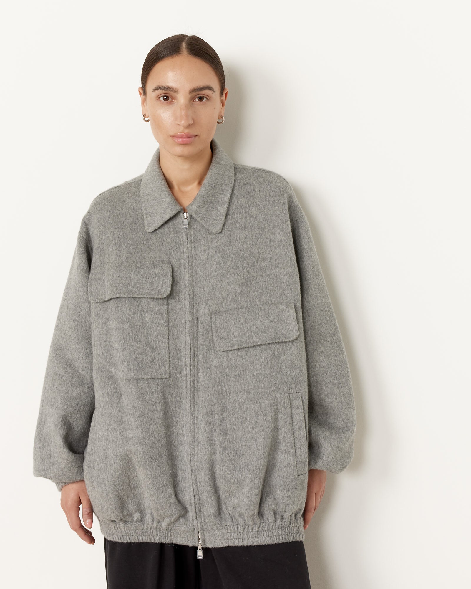 Angora Oversized Bomber Jacket