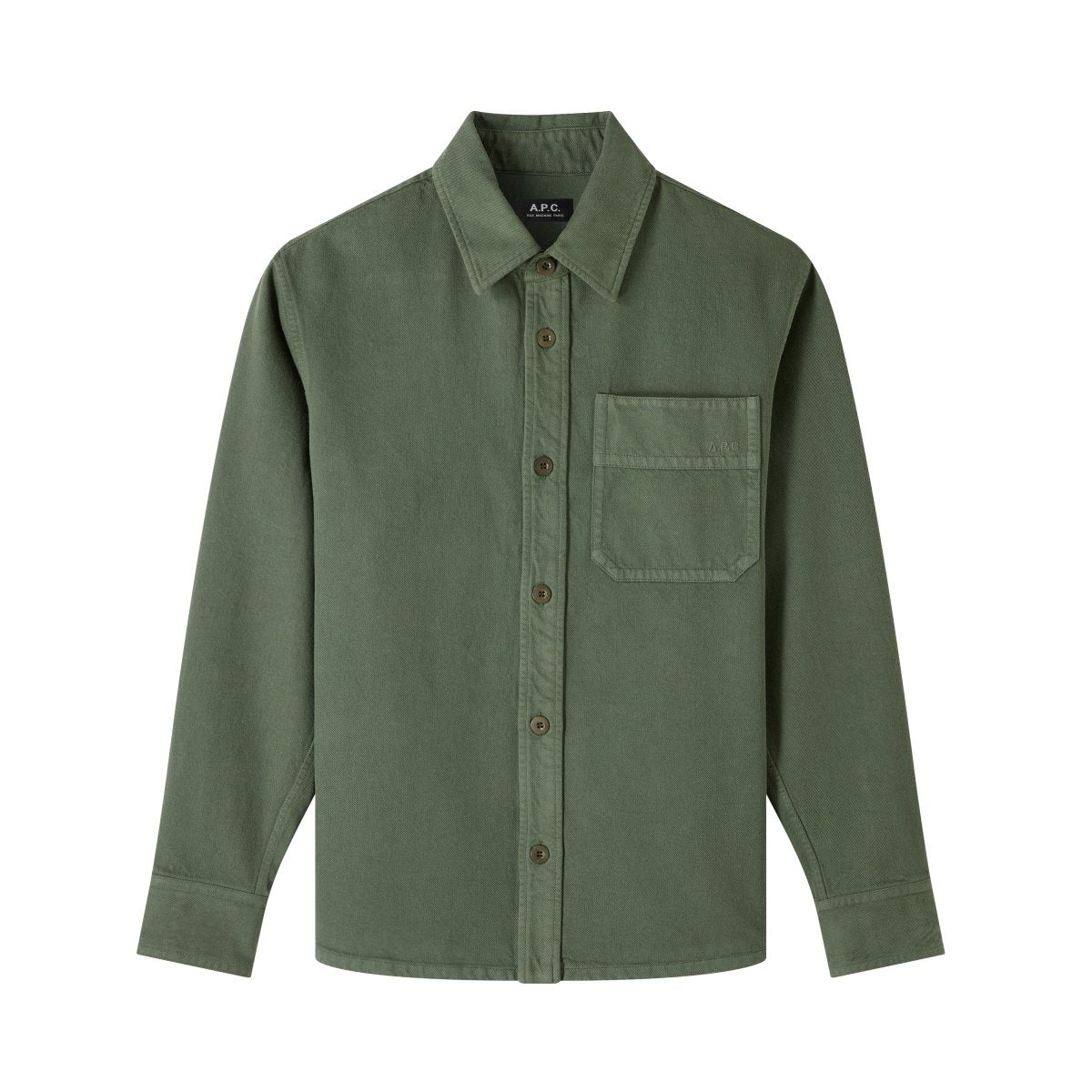 APC BASILE BRODEE POITRINE overshirt FOREST GREEN