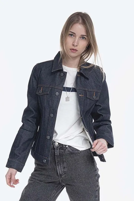 A.P.C. denim jacket Blouson Brandy women's navy blue color