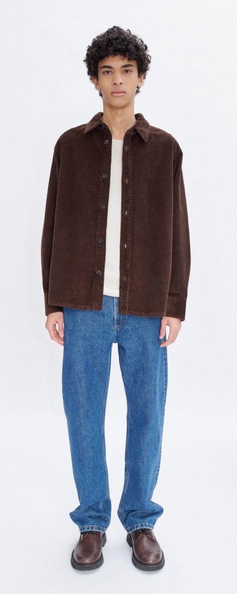 APC Overshirt bobby logo MARRON FONCE