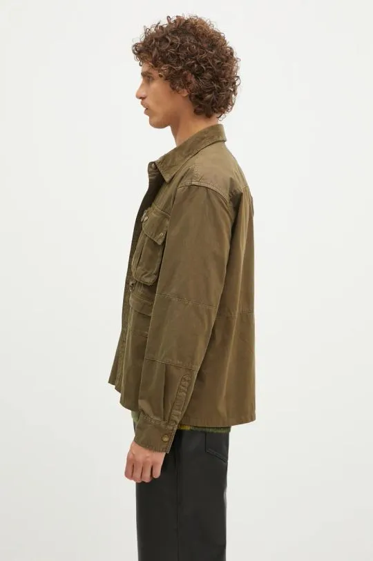 Barbour shirt jacket Oakmoor OS Twill Overshirt green color MOS0380