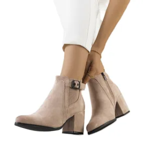 Beige ankle boots