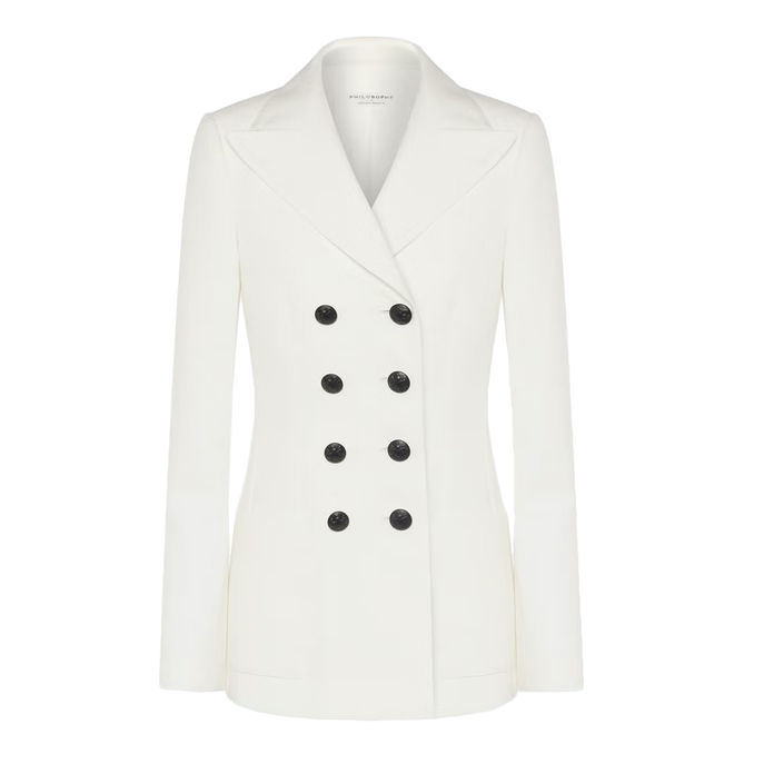 BLAZER DOPPIOPETTO GRAIN DE POUDRE Donna Bianco 