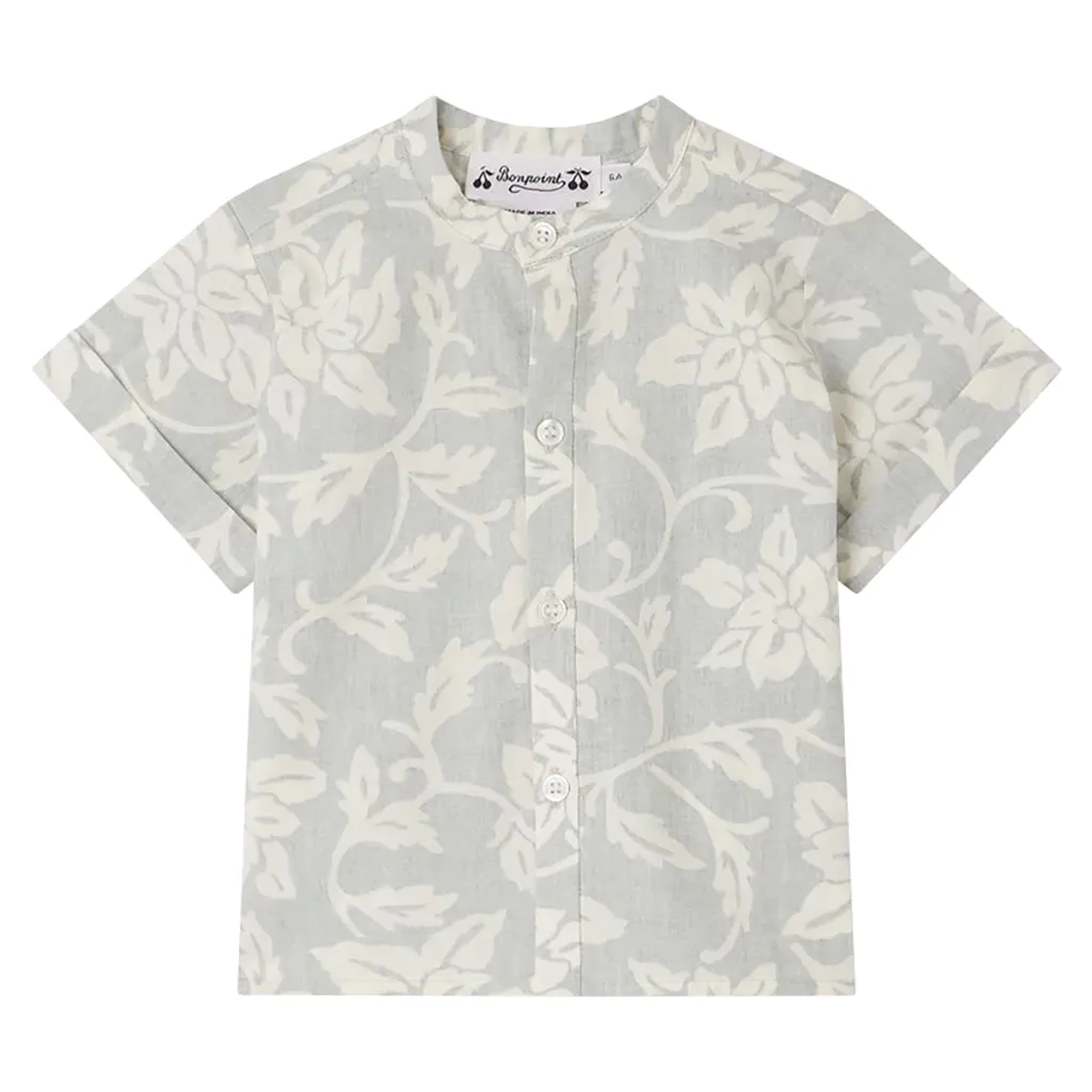 Bonpoint Baby Calum Shirt Green Floral Print