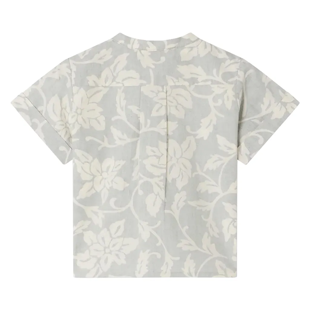 Bonpoint Baby Calum Shirt Green Floral Print