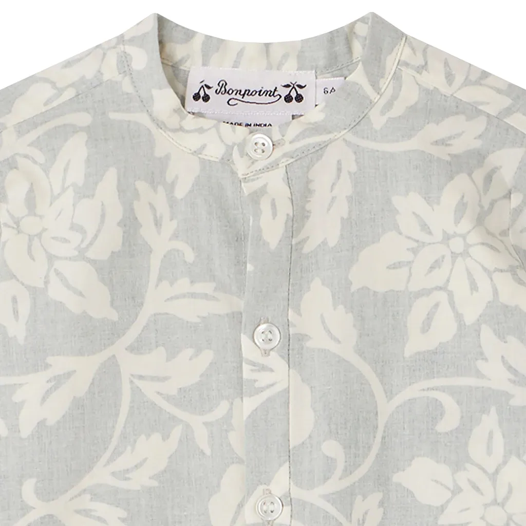 Bonpoint Baby Calum Shirt Green Floral Print