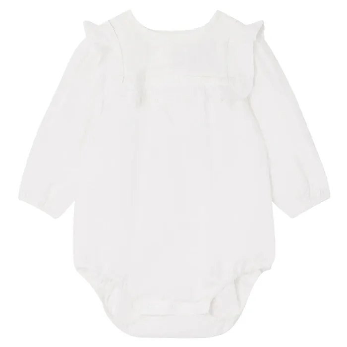 Bonpoint Baby Colette Romper Natural White