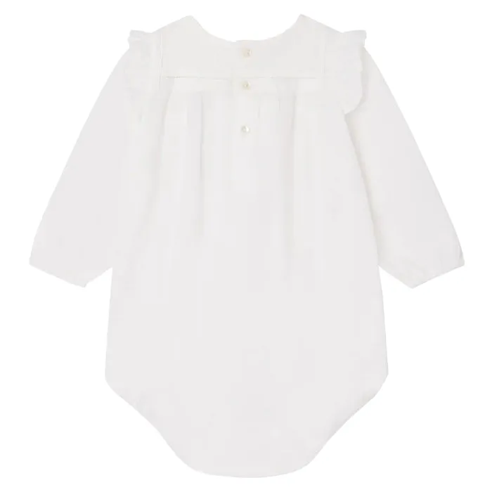 Bonpoint Baby Colette Romper Natural White