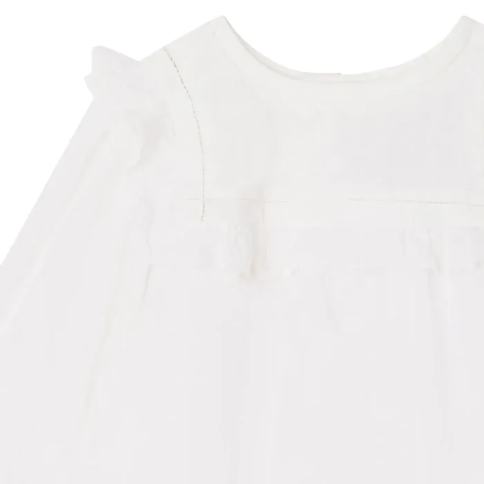 Bonpoint Baby Colette Romper Natural White