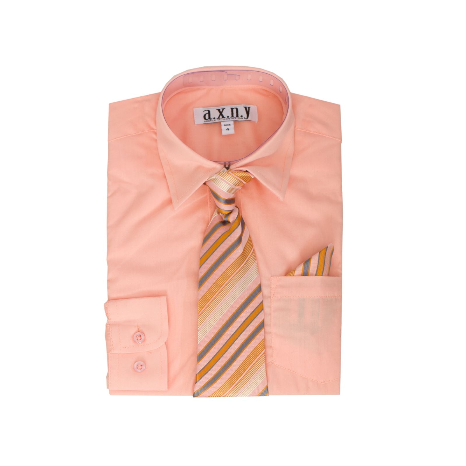 Boys Dress Shirt with Matching Tie and Hanky in Pink