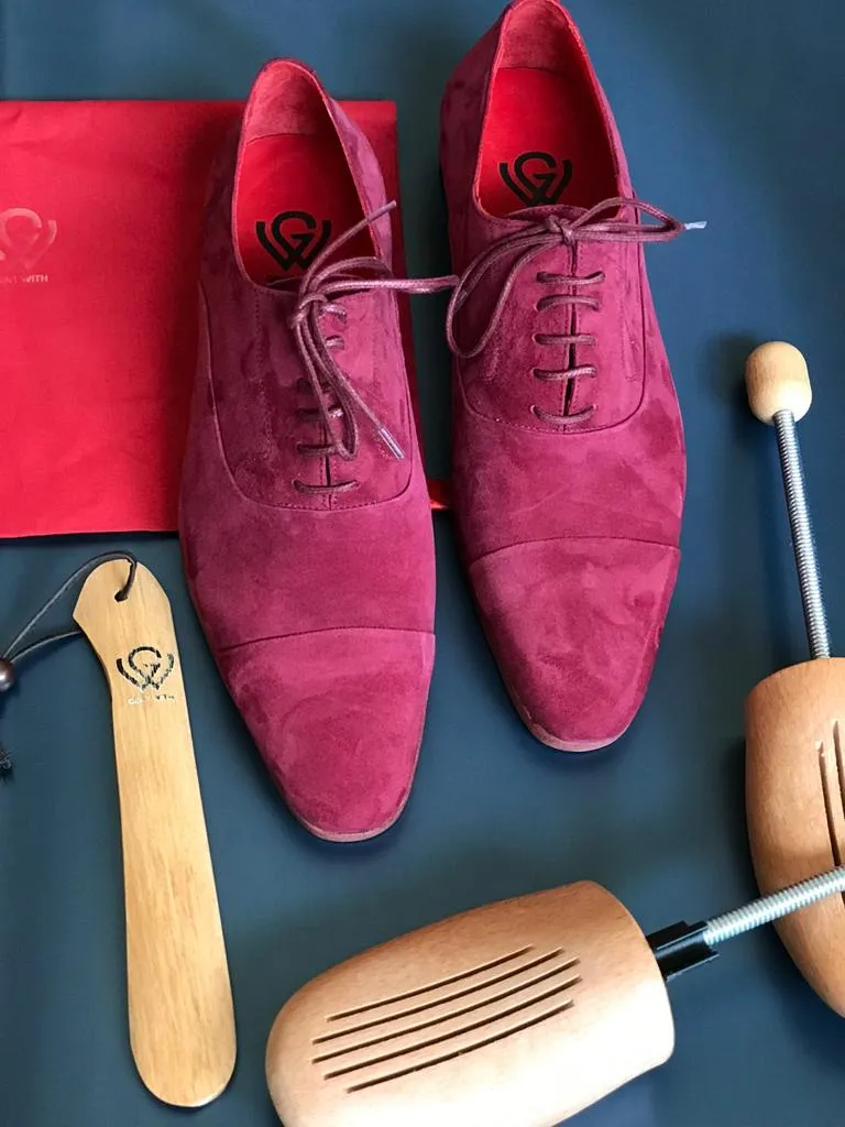 Buy Pink Suede Bespoke Shoes by Gentwith.com with Free Shipping