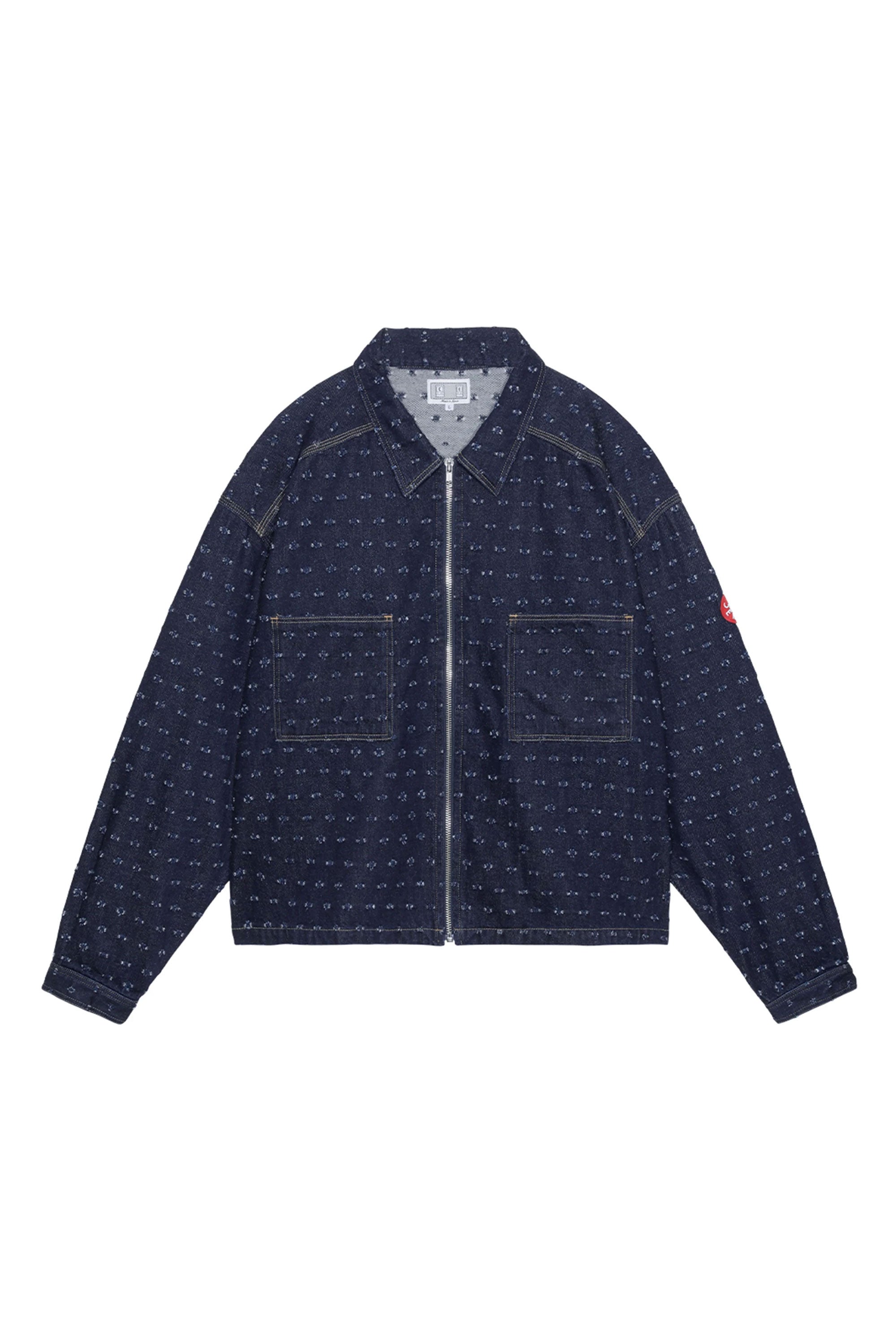 CAV EMPT - MAJ DAM DENIM SHORT ZIP JACKET