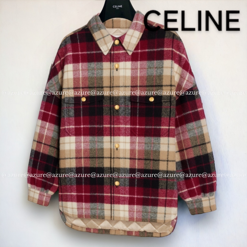 CELINE  |overshirt in checked wool