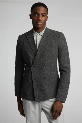 Charcoal Peak Double Breasted Blazer