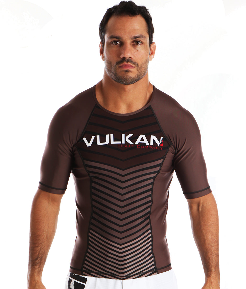 Comp Rashguard Short/Sleeve Brown