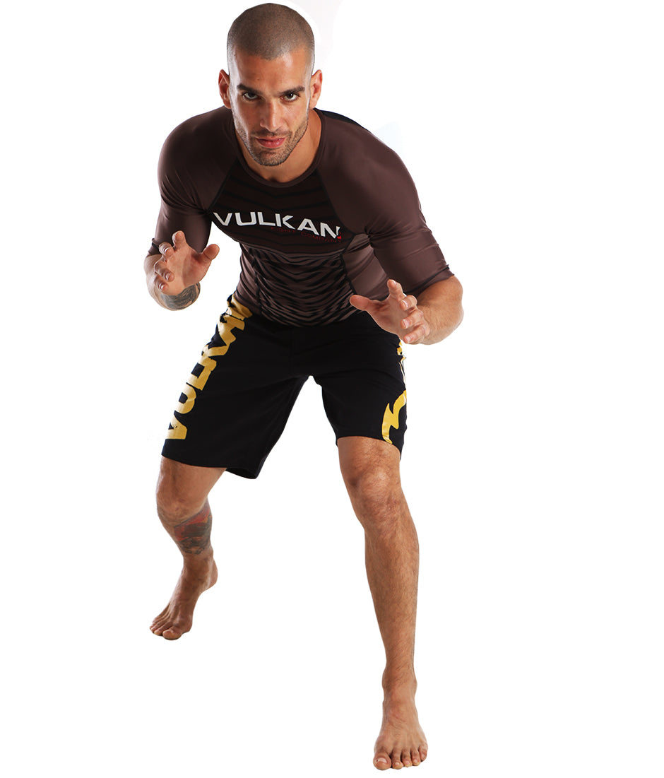 Comp Rashguard Short/Sleeve Brown