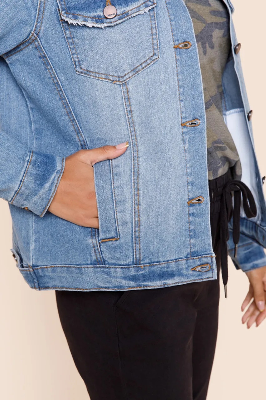 Crystal Oversized Denim Jacket