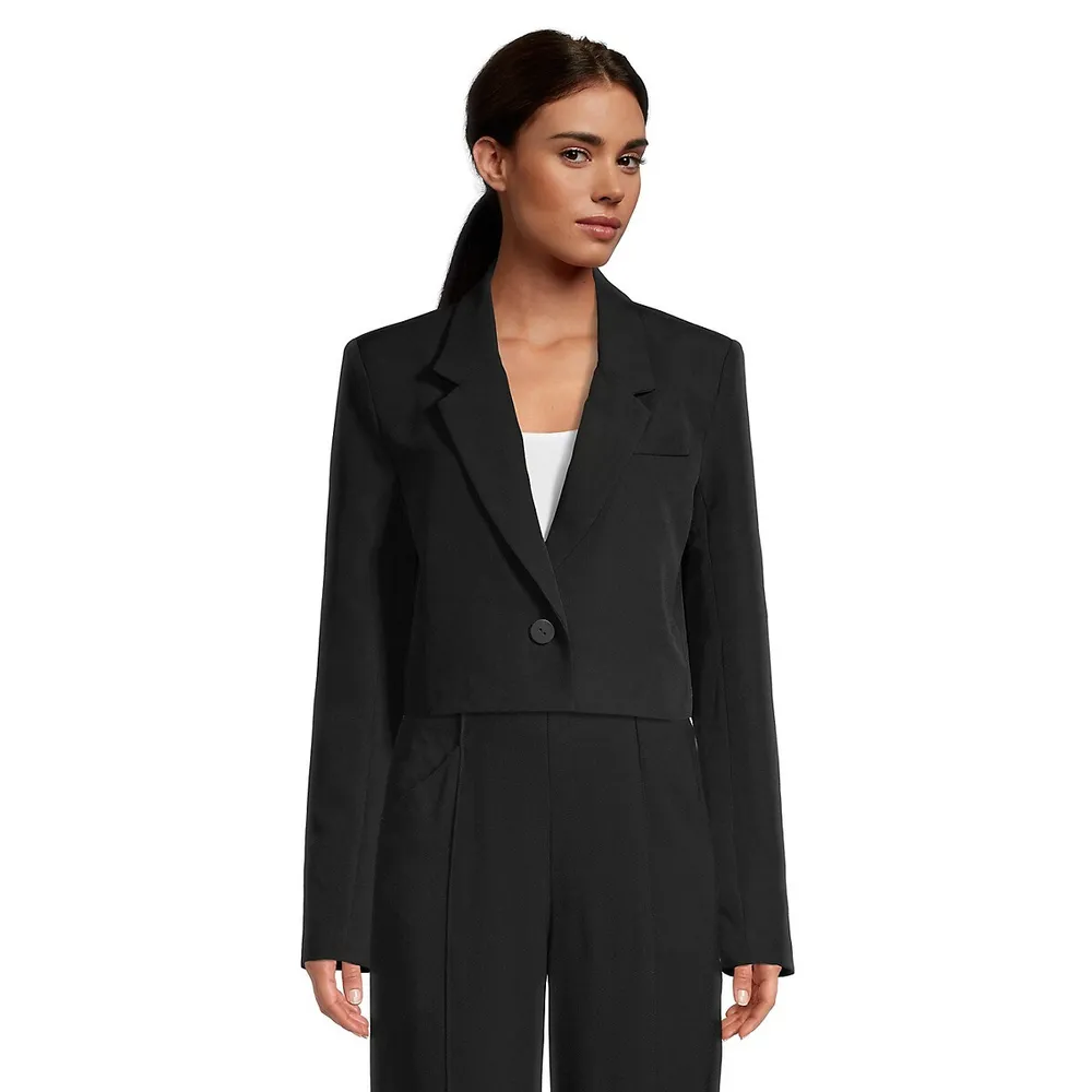 Design Lab Cropped Single-Breasted Blazer