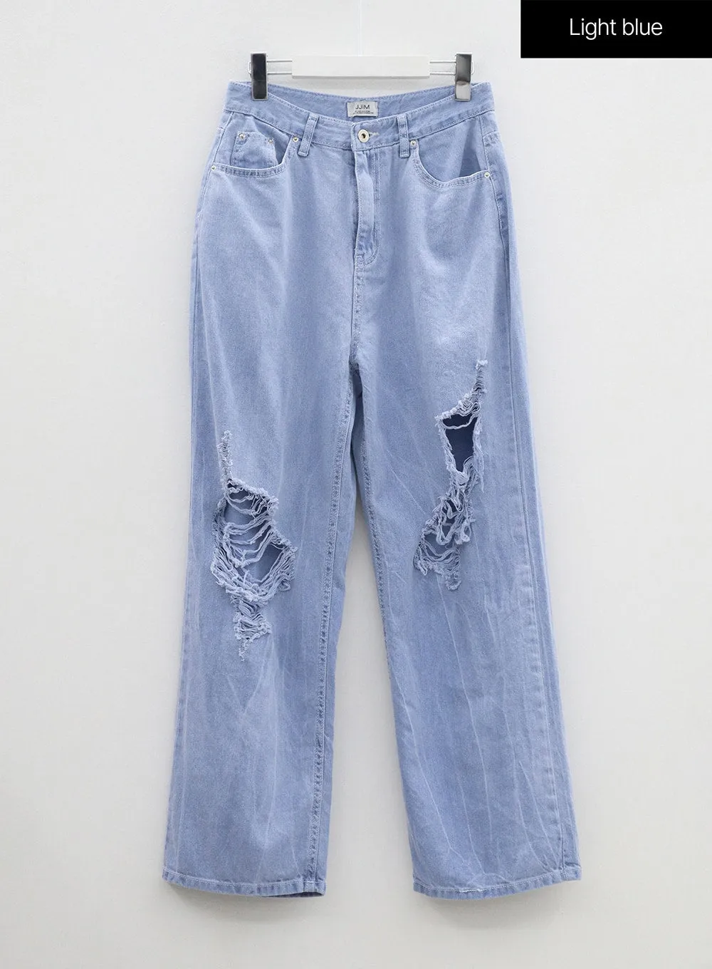 Destroyed Wide Leg Cotton Pants BM304