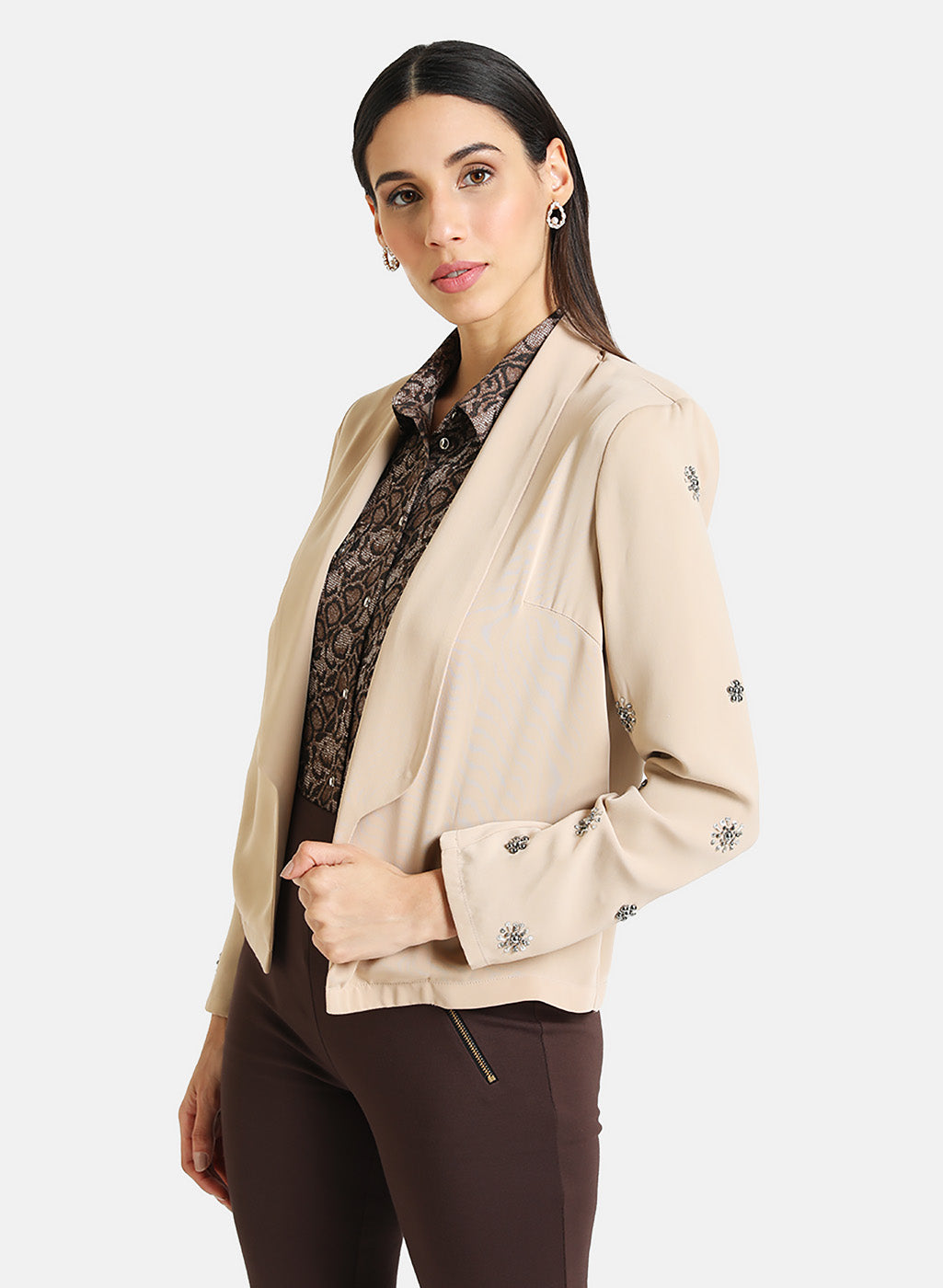 Embellished Shawl Collar Blazer