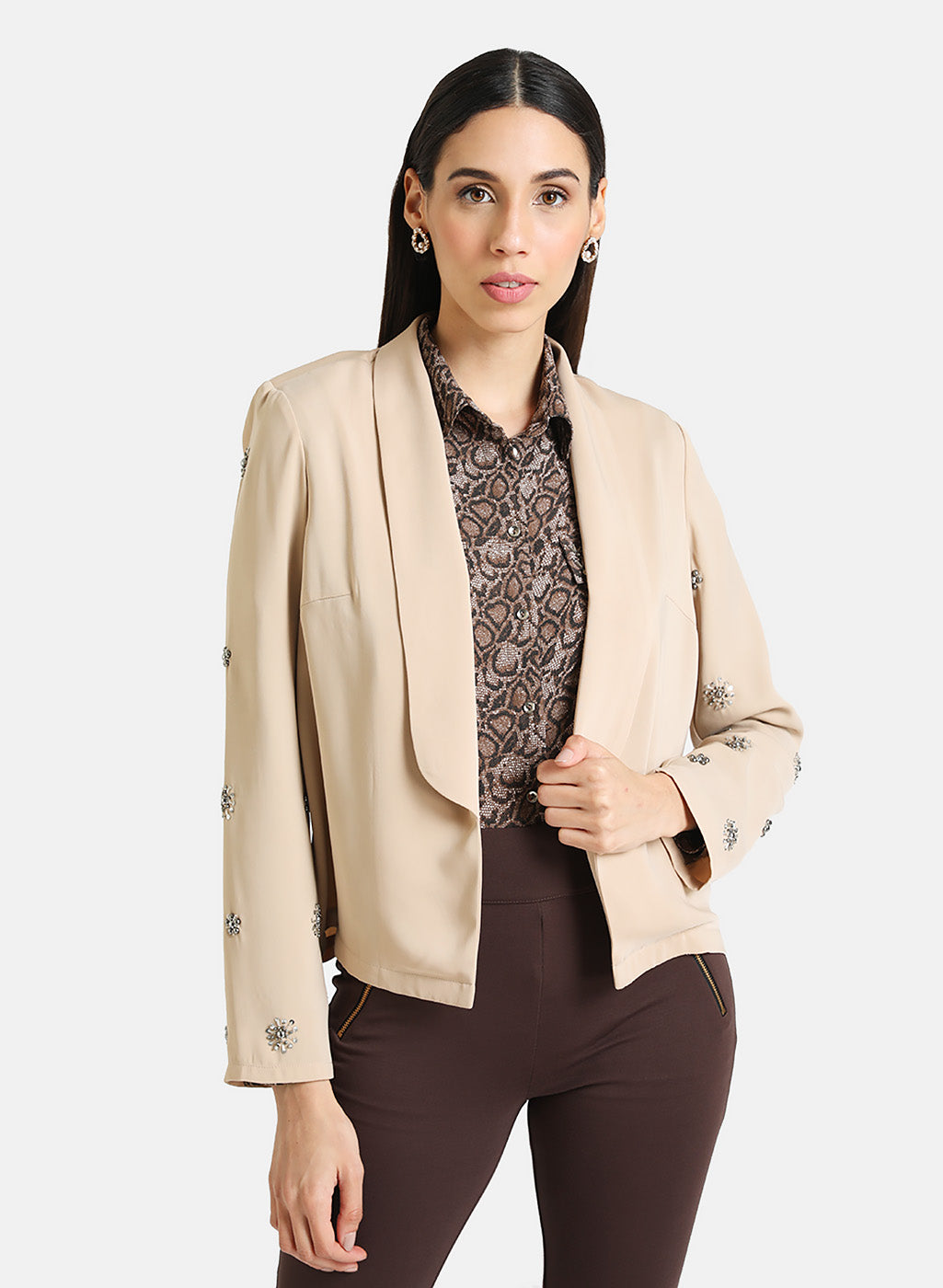 Embellished Shawl Collar Blazer