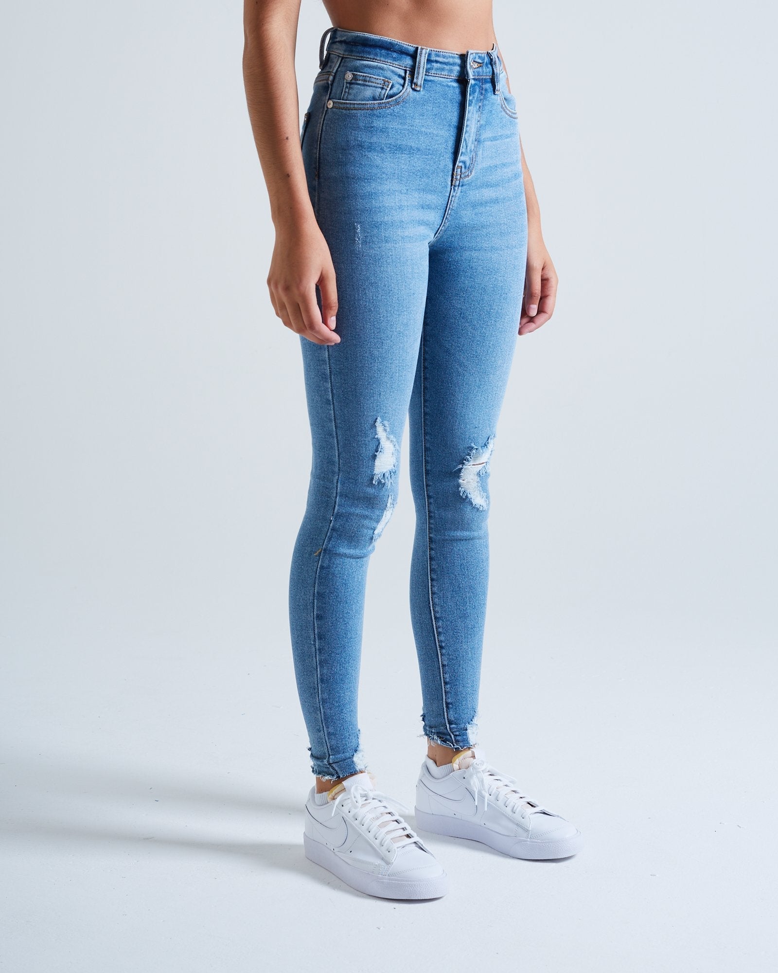 Evita Hr Skinny Washed Blue