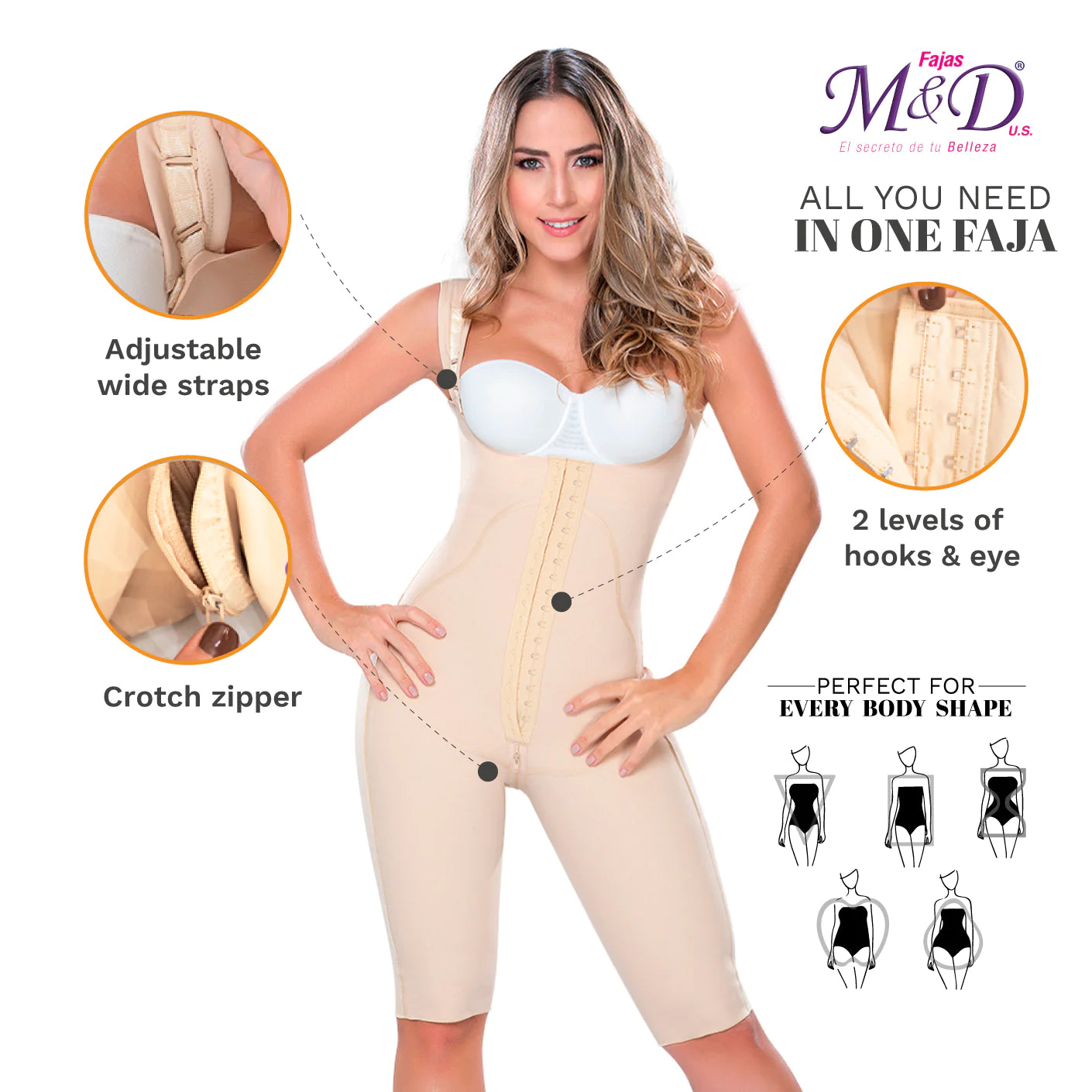 Fajas MYD 0879 Post-Surgical Full Body Shaper for Women