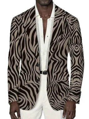 Fashion Zebra Print Single-breasted Blazer