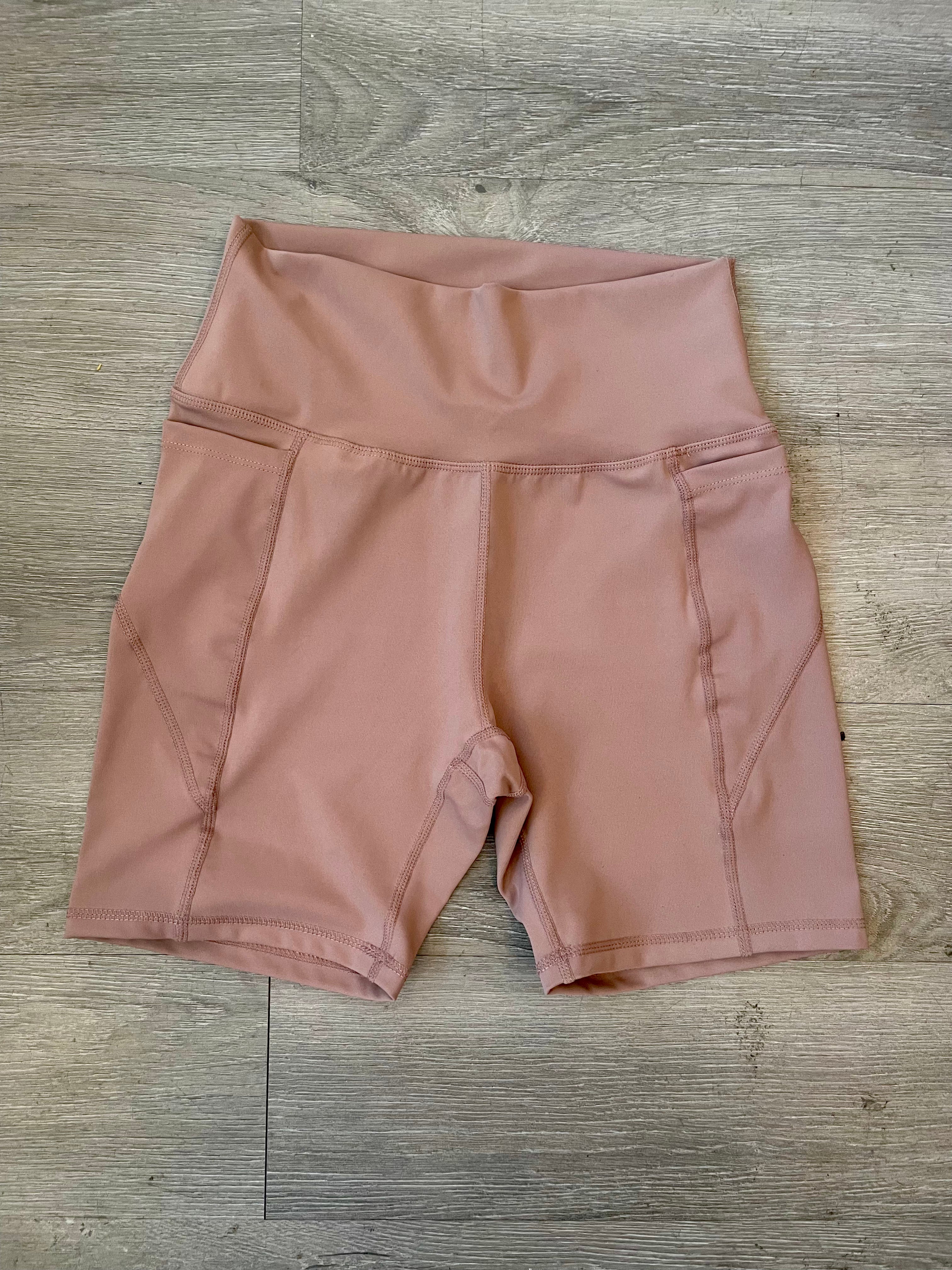 Final Sale - High Waist Biker Shorts with Pockets