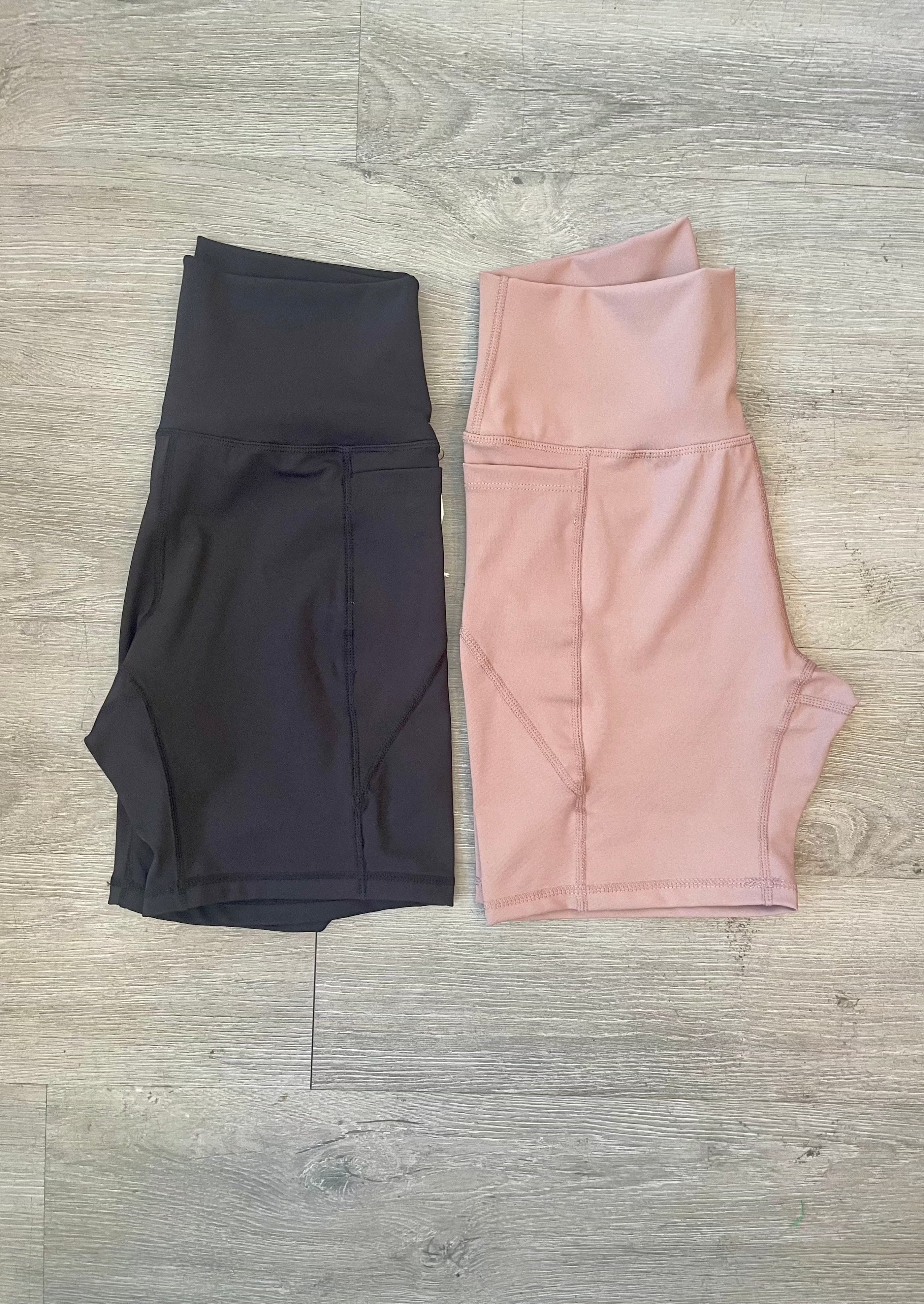 Final Sale - High Waist Biker Shorts with Pockets