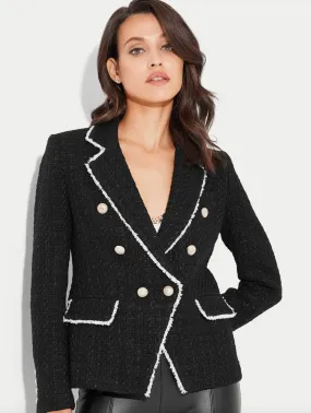 Generation Love Lila Contrast Tweet Blazer in Black/Cream