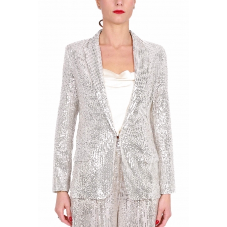 GIACCA BLAZER IN PAILLETTES, BURRO