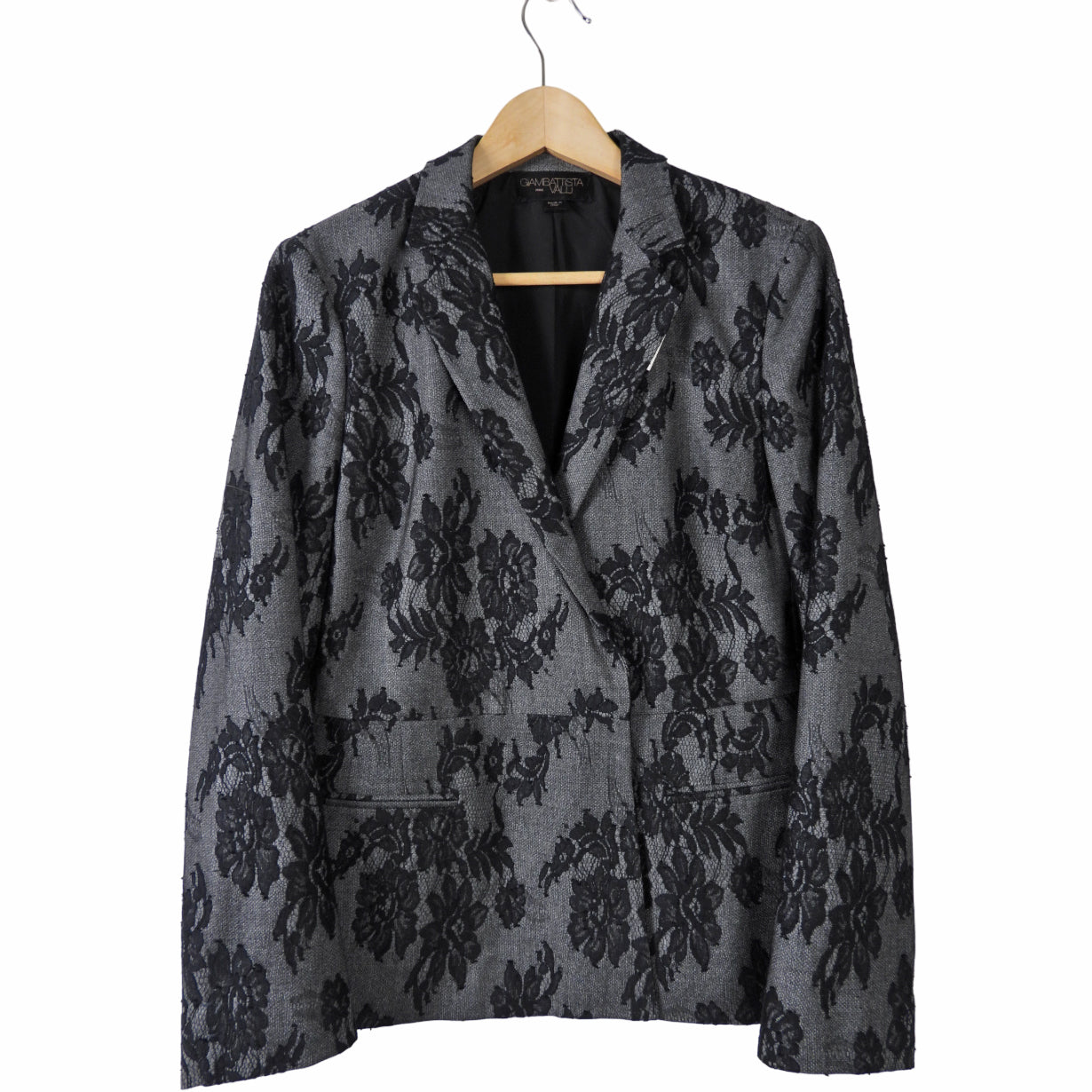 Giambattista Valli Grey Lace Overlay Blazer - M (6/8)