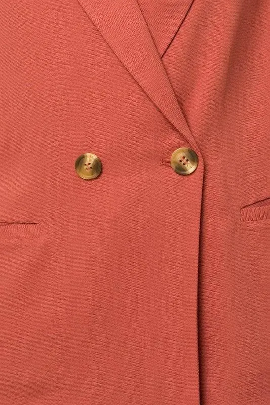 GILLI Double Breasted Blazer, Coral