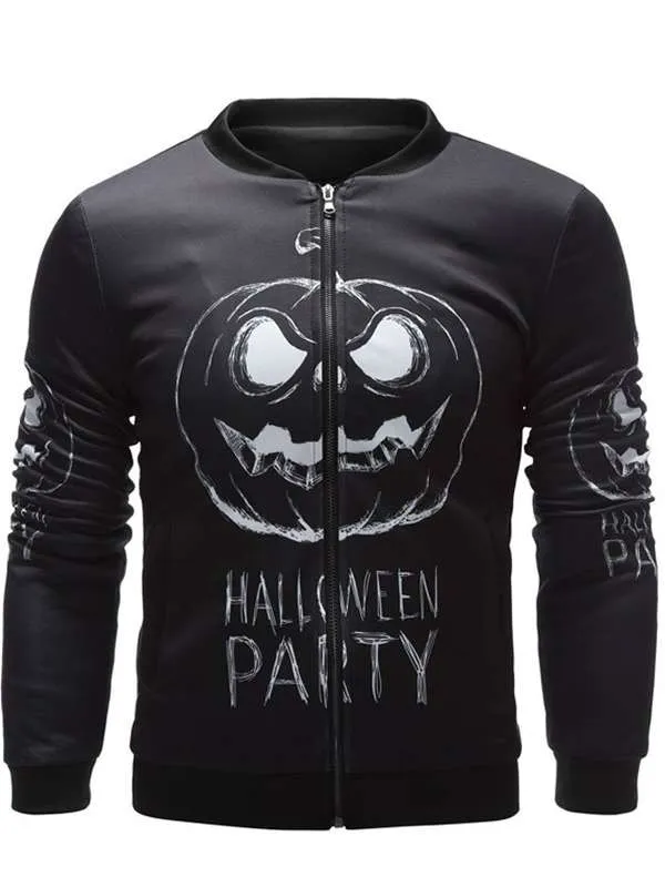 Halloween Party Black Bomber Jacket - New American Jackets