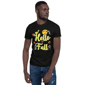 Hello FALL Autumn Leaves Shirt, Thanksgiving Pumpkin Shirt, Fall  Unisex T-Shirt