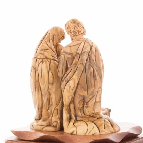 Holy Family Nativity Scene, 8.7 Wooden Sculpture from Bethlehem