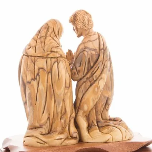 Holy Family Nativity Scene, 8.7 Wooden Sculpture from Bethlehem